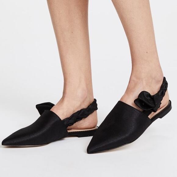Sam Edelman Women's Rivers Mule Sling back Pointed Toe Flat in Black Size 7.5 - Picture 1 of 6
